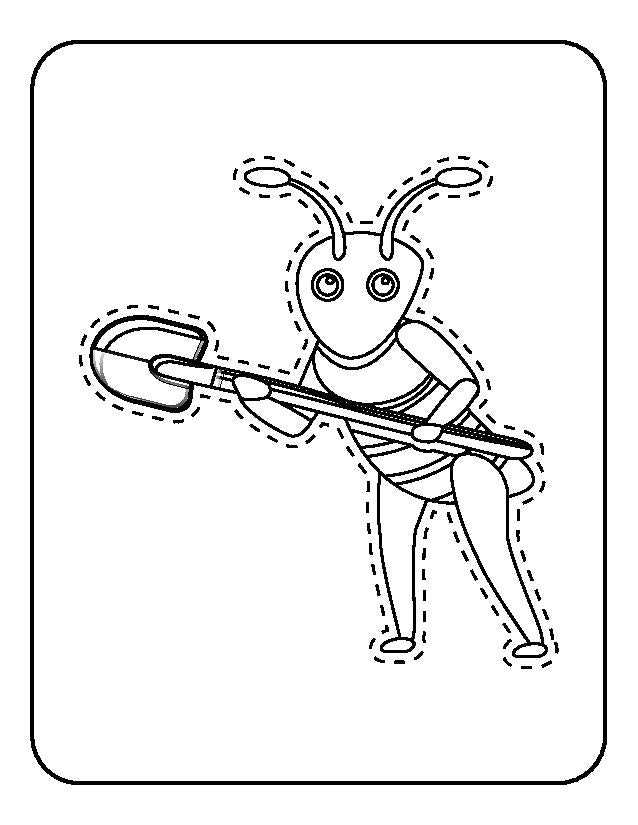 Ant Coloring Scissor Skills Poster vol 2