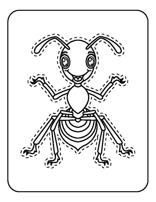 Ant Coloring Scissor Skills Poster vol4