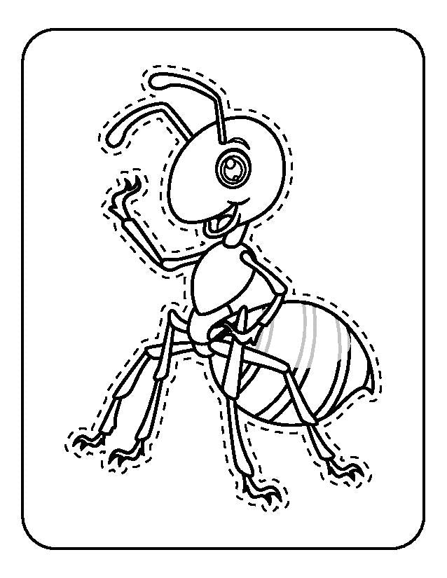 Ant Coloring Scissor Skills Poster vol4