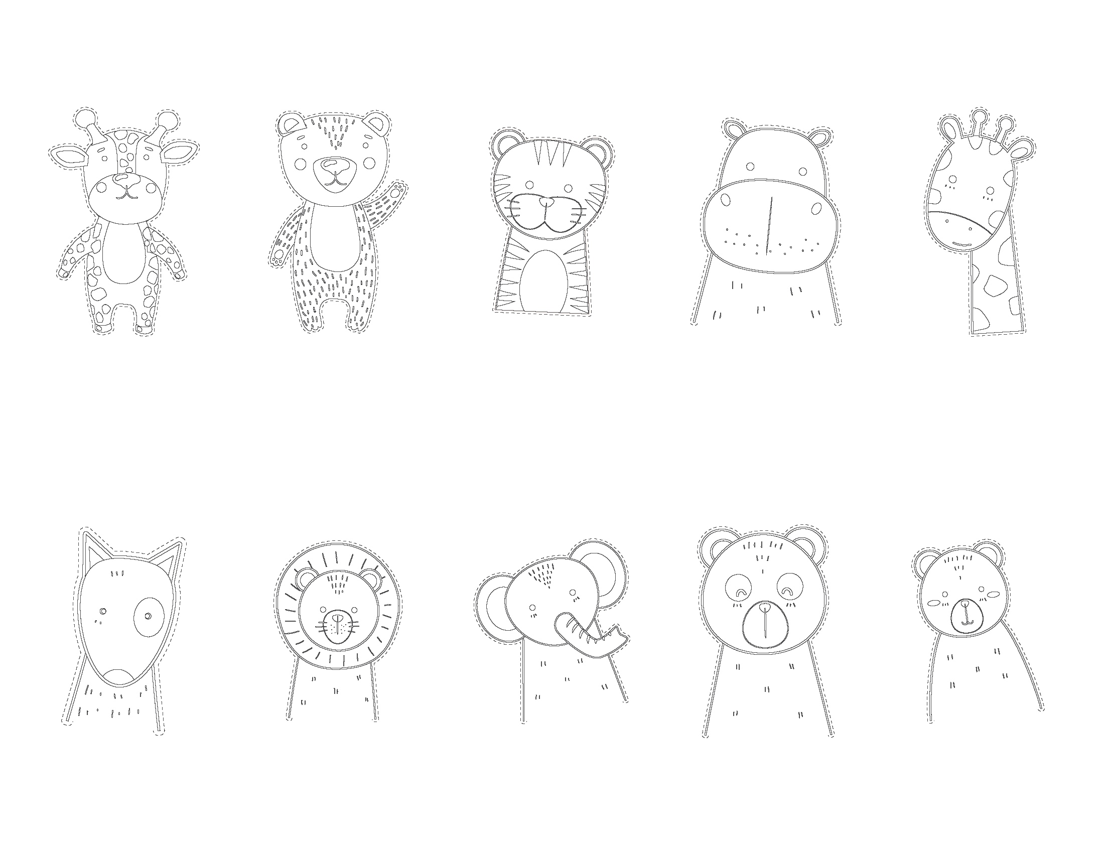 Cute Animals Scissor Skills Poster vol 2